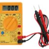 Digital Multimeter, Handheld Digital Multimeter LCD Backlight Portable AC/DC Ammeter Voltmeter Ohm Voltage Tester Meter Multimeter with Wire - Yellow