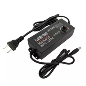 Adjustable 3-24V 72W power adapter with digital display and speed control knob