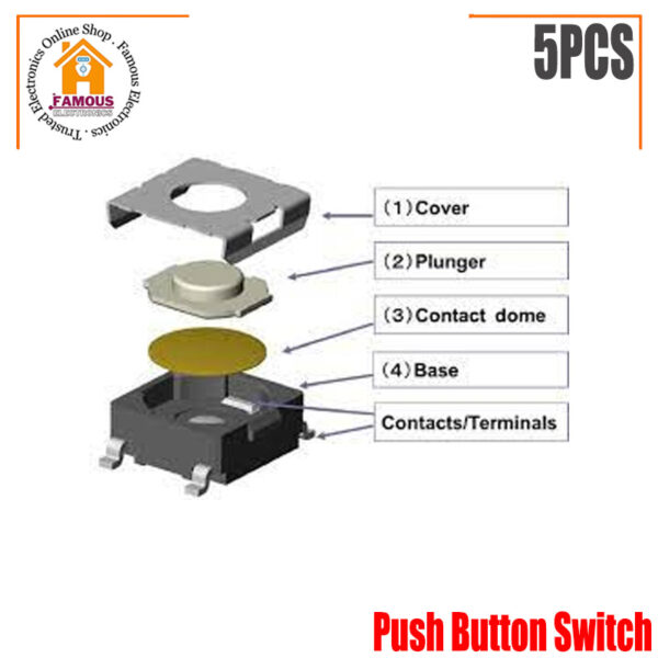 Tactile Tact Push Button Micro Switch TS 1166A-5PCS - Image 7