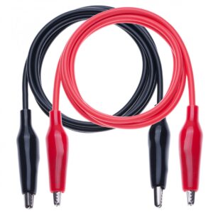 Alligator Clip Wires, 2 pcs (10 inch / Red & Black)