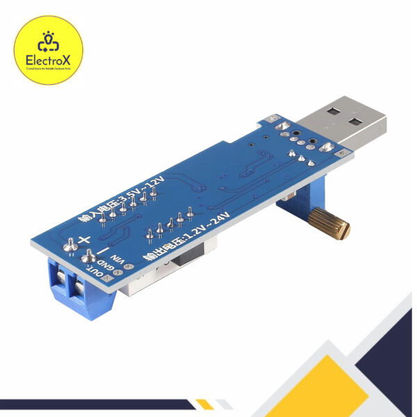 USB Step UP / Down HW-132 Buck Boost Adjustable Power Supply Module, Adjustable DC-DC 5V to 3.5V / 12V Boost Buck Converter Out DC 1.2V-24V - Image 3
