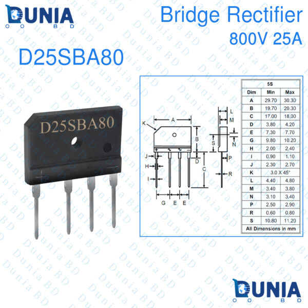 10A Bridge Rectifier 1000V 4-PIN KBJ1010 - Image 2