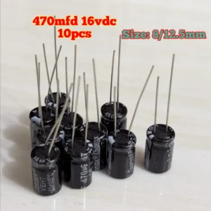10pcs 470mfd 16vdc Radial 470uF Electrolytic polipropoline film Capacitor 16V-10Pcs