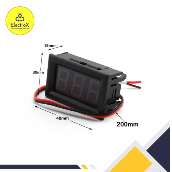 AC 60V-500V Mini Digital Voltmeter 2-Wire LED Display Panel Voltage Test Meter (RED) - Image 3