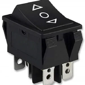 Power Trigger Rocker Switch 6 Pin 16A 250V 3 Positions DPDT ON-OFF-ON R5 Series Boat Rocker Switch Car Auto Power Switch Black Color Panel Mount Rocker Double Reset Switch