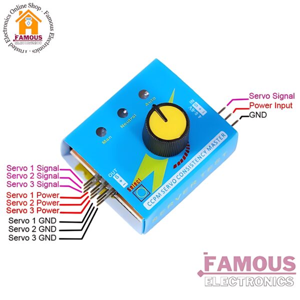 Servo Tester Gear Test CCPM Consistency Master Checker 3CH 4.8-6V with Indicator Light - Image 4