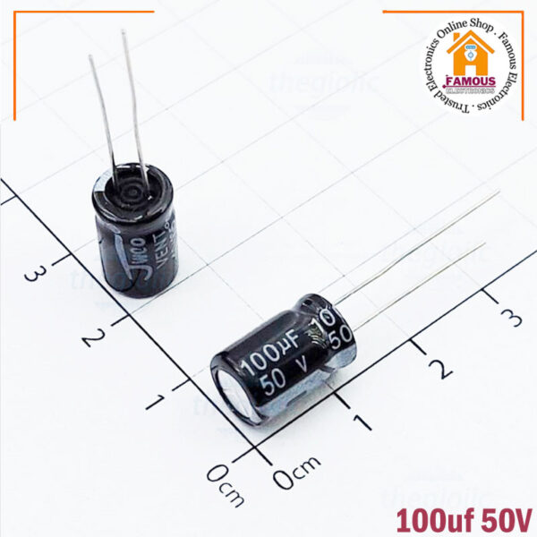 6PCS- RADIAL 100uF 50V Electrolytic Capacitors 100uF 50V Radial Polarized Aluminum Electrolytic Capacitor THT Electrolytic Radial Capacitors Electronics Circuitry & Parts. - Image 5