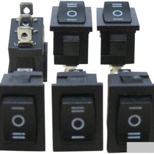 2Pcs- 3 POSITIONS 6A 3Pin ROCKER Switch 6A 250V 3 Positions DPDT ON-OFF-ON 3 Pin BLACK Color Rocker Switches Car Auto Boat Power Rocker Switches