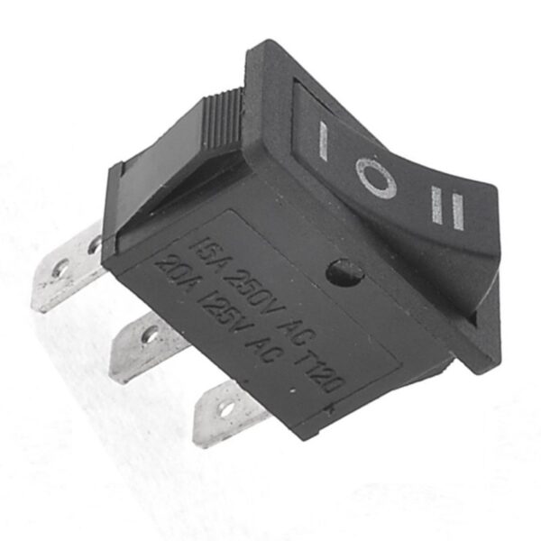 ON-OFF-ON 15A KCD3 Rocker Switch 15A 250V 3 Pin BLACK Color Switches 3Pin On Off On 3 Positions Power Switches For Auto Car Boat IPS UPS Heat Machine Drill Machine. - Image 2