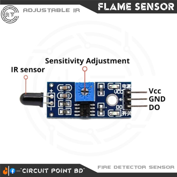 IR Flame Sensor YL-38 1-CHANNEL Infrared Receiver Module Ignition/Fire Source Detection Module for Arduino and DIY Electronics Project. - Image 3