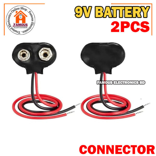 2PCS- 9V Battery Connector BLACK Color DC 9V Battery Clip Connector Leads Socket 6F22 Battery Holder Snap Cables 9 Volt For Arduino Electronics Projects Power Supply - Image 3
