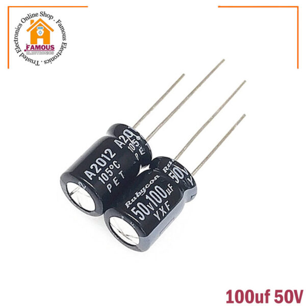 6PCS- RADIAL 100uF 50V Electrolytic Capacitors 100uF 50V Radial Polarized Aluminum Electrolytic Capacitor THT Electrolytic Radial Capacitors Electronics Circuitry & Parts. - Image 2