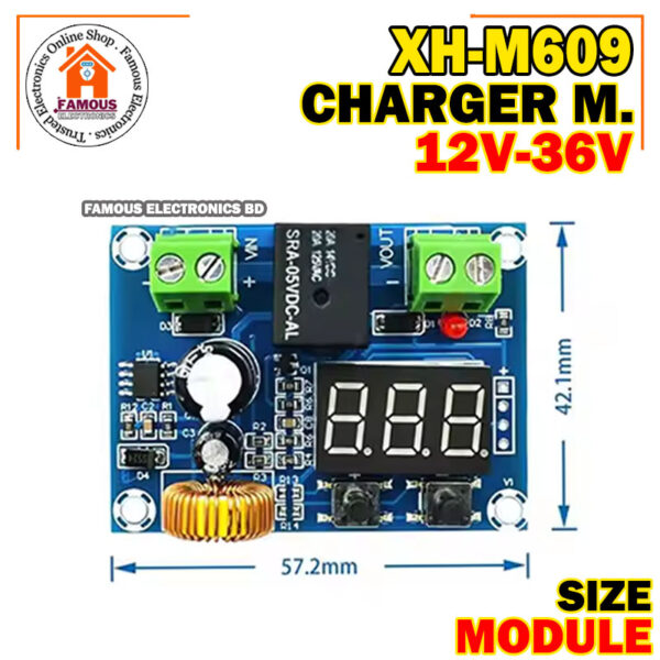 XH-M609 DC 12V-36V Charger Module Voltage OverDischarge Protection Precise Undervoltage Protection Module Board. - Image 3
