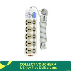 Multiplug Socket HP-0555 - 5 Meter | Efficient Power Distribution with 16ft Reach for Ultimate Convenience- 10-Port.