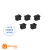 6A Black Micro Rocker Switch SPDT 3-Pin ON/OFF – 5pcs Pack