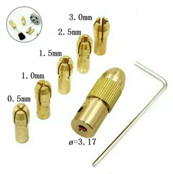 Durable Mini Drill Bit Copper Collet Set – 6 Pcs Micro Drill Chuck - Image 5