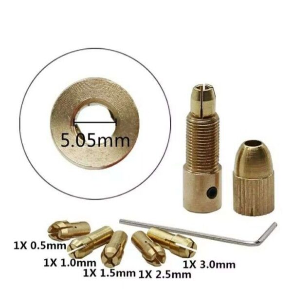 Durable Mini Drill Bit Copper Collet Set – 6 Pcs Micro Drill Chuck - Image 3