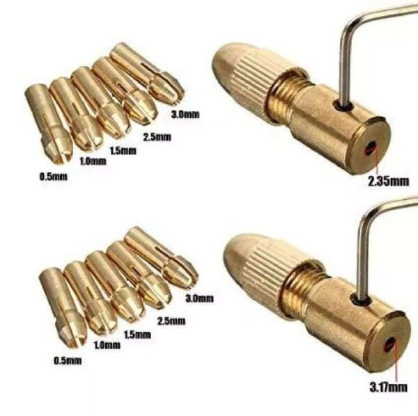 Durable Mini Drill Bit Copper Collet Set – 6 Pcs Micro Drill Chuck - Image 4
