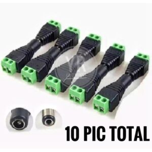 DC Power Balun Connector Adapter Plug 5 Pair Male & Female Jack Socket for CCTV and Electronics