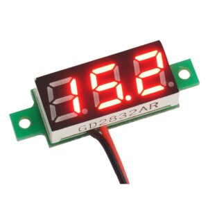 Mini Digital DC Voltmeter – 3 Wire Red LED Panel Voltmeter for UPS and Battery Testing
