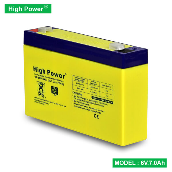 Heavy Duty Charger fan Rechargeable Battery Maintenance free Model-6V7.0Ah. - Image 2