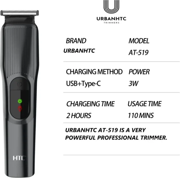 HTC AT-519 Lithium battery home use hair trimmer Indicator light powerful hair cutting machine. - Image 4