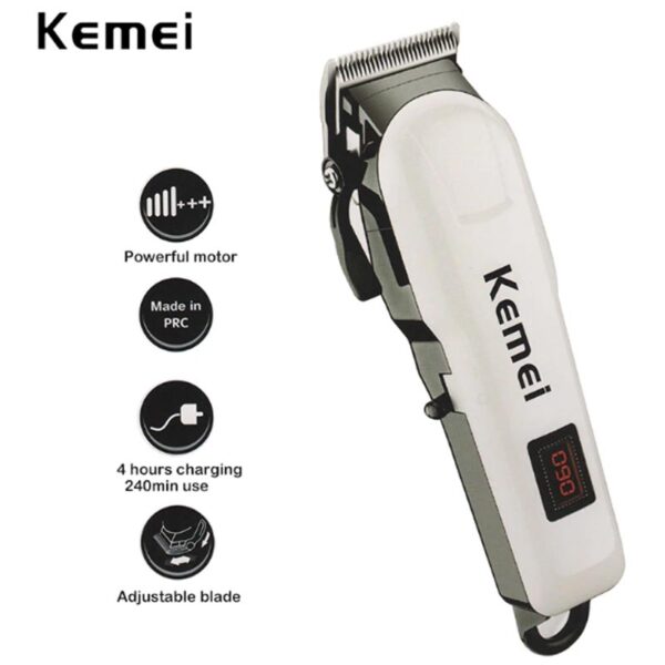 Kemei KM-809A Professional Hair Clipper LCD Display Household Rechargeable Trimmer Haircut Clipper Cutter Styling Tool - Image 4