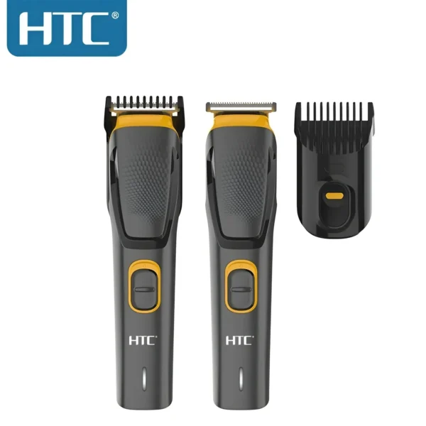 HTC AT-509 CoHTC AT-509 Cordless & Rechargeable Trimmer with 8 Length Settings and Self-Sharpening Blades for Beard and Hair Care - Black.rdless & Rechargeable Trimmer with 8 Length Settings and Self-Sharpening Blades for Beard and Hair Care - Black - Image 4