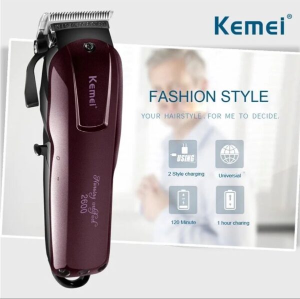 KM-2600 Professional Kemei Rechargeable Hair Trimmer. - Image 4