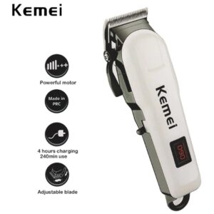 Kemei KM-809A Professional Hair Clipper LCD Display Rechargeable Trimmer.
