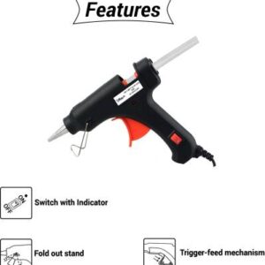 20W Black Mini Hot Glue Gun - Solar Panel.