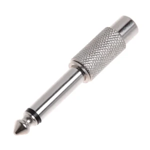 Silver Plated 6.3mm (1/4 inch) Mono Male to RCA Connector Female Audio Adapter.