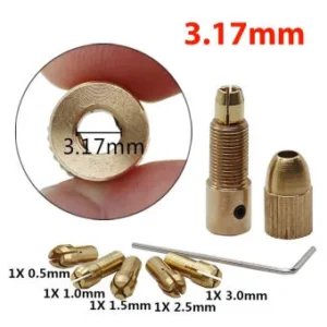 Mini Drill Bit Copper Collet Set (3.17mm) Micro Twist Drill Chuck.