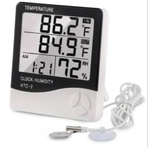HTC-2 Room Indoor and Outdoor Electronic Temperature Humidity Meter Digital Thermometer Hygrometer Weather Station Alarm Clock.